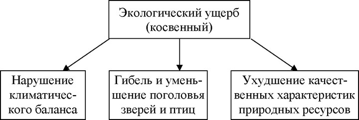 Рис. 2.4. Факторы, формирующие косвенный экологический ущерб.